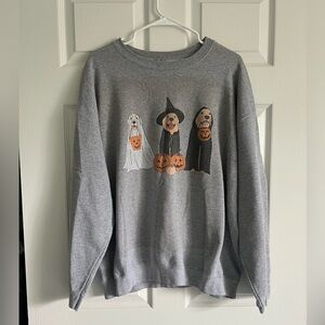 Gray Halloween Dog Crewneck Sweatshirt